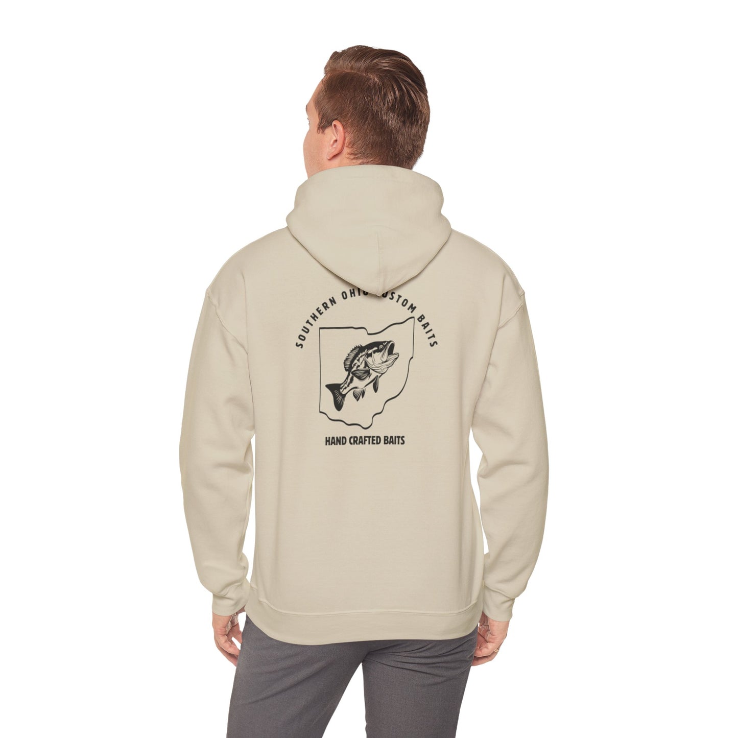 Hooded Sweatshirt W Small Mouth on Front and Logo on Back