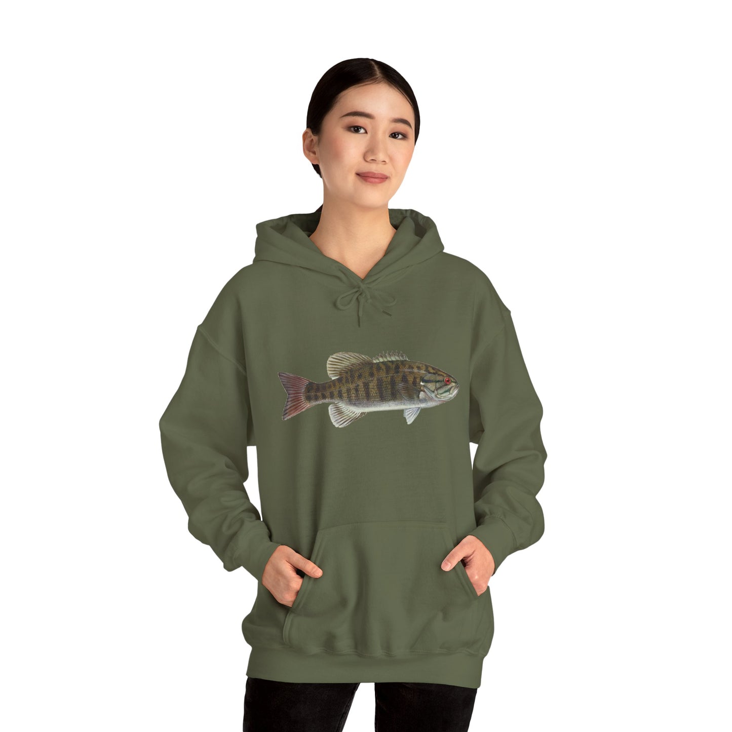 Hooded Sweatshirt W Small Mouth on Front and Logo on Back