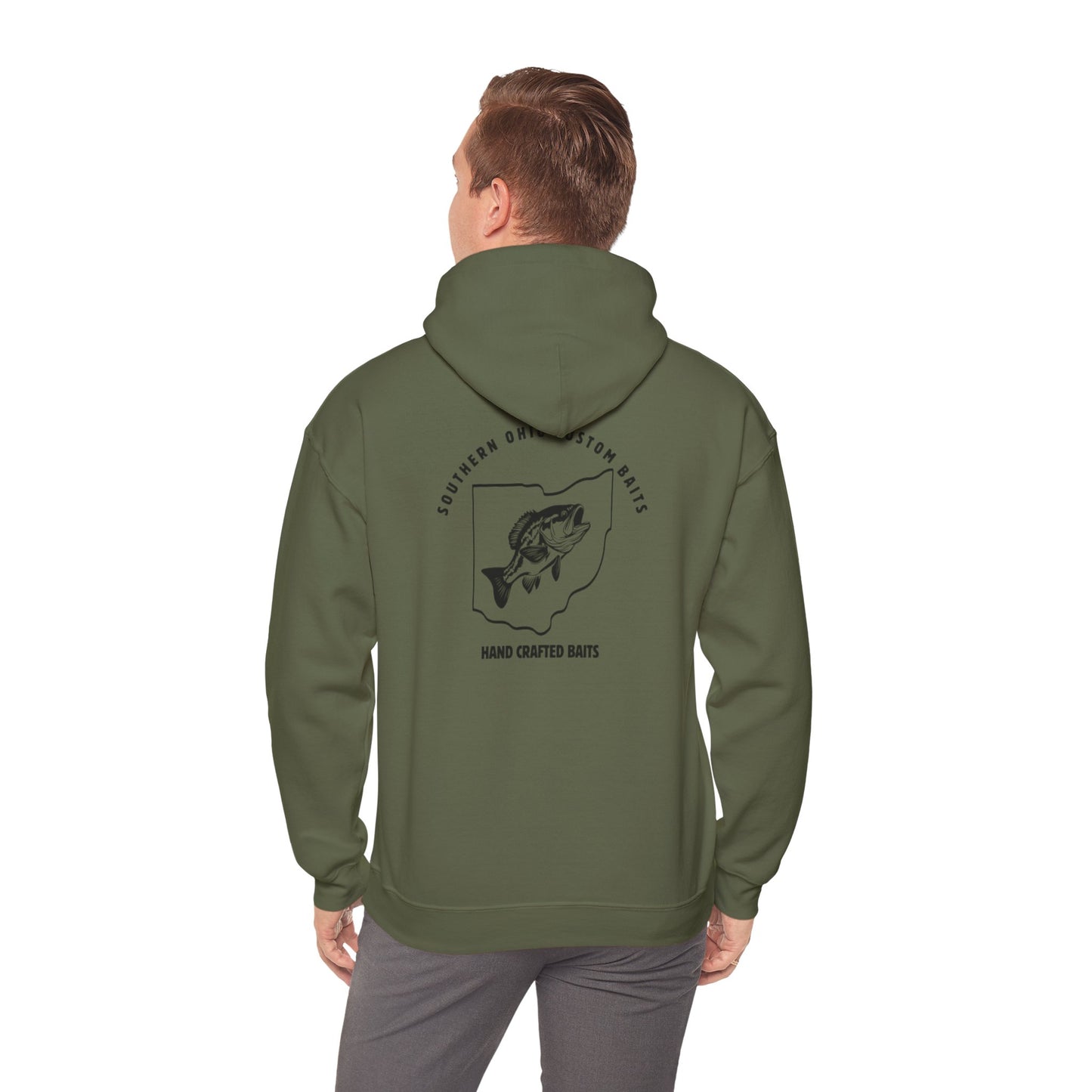 Hooded Sweatshirt W Small Mouth on Front and Logo on Back