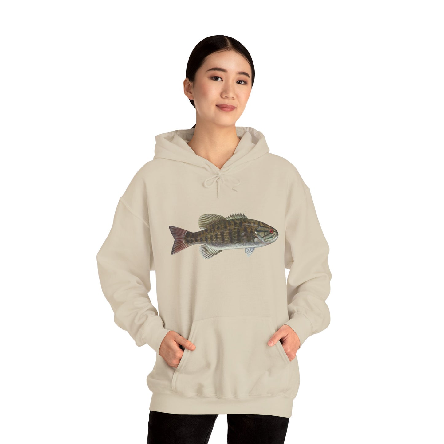 Hooded Sweatshirt W Small Mouth on Front and Logo on Back